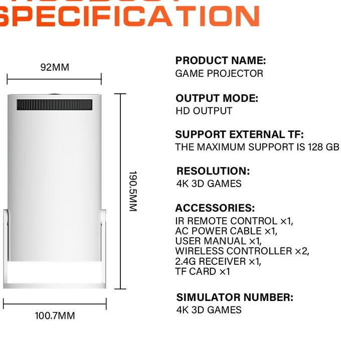 ویدیو پروژکتور و کنسول بازی گیم استیک مدل HY300 PRO