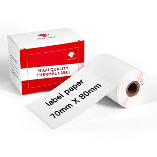 رول پرینتر لیبل زن حرارتی Phomemo (70×80 میلیمتر ، سفید )