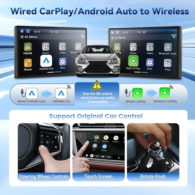 دانگل وایرلس کارپلی و اندروید اتو کارلینکیت مدل Mini Ultra3