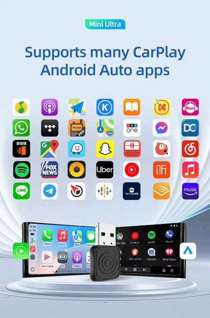 دانگل وایرلس کارپلی و اندروید اتو کارلینکیت مدل Mini Ultra